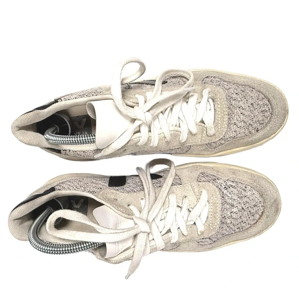 Women's size 8‎ cotton & suede Veja V-10 Flannel Snow Black trainers - Picture 3 of 7